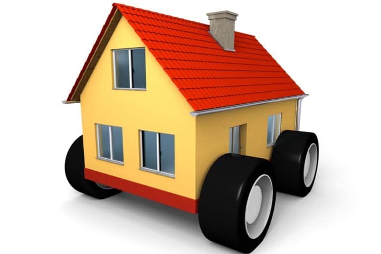 A house on wheels, illustrating a house move